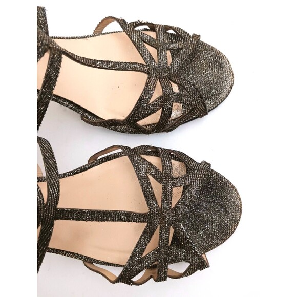Kate Spade New York Issa Metallic Strappy Heeled Dress Sandal Sz 8 Made in Italy - Picture 7 of 10